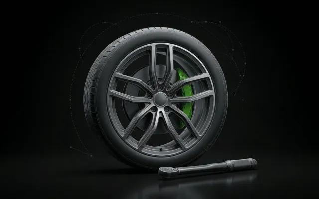 Car wheel with a torque wrench