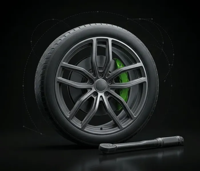 Car wheel with a torque wrench