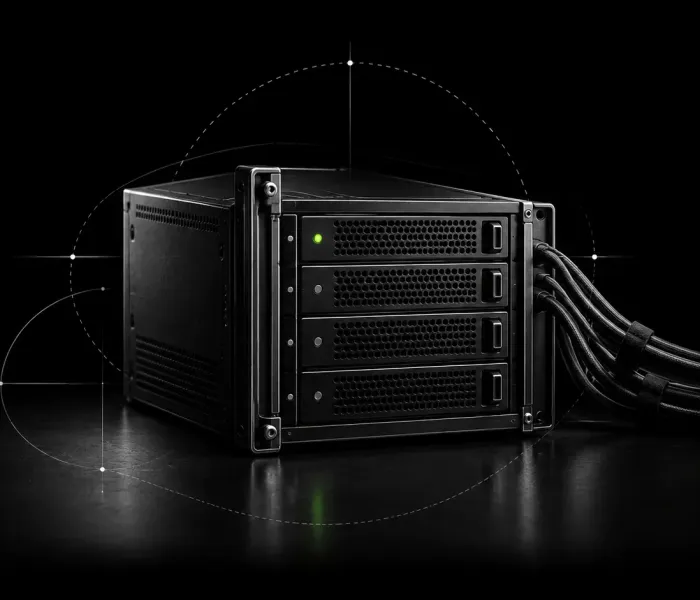 Server module with tidy cabling and a status light