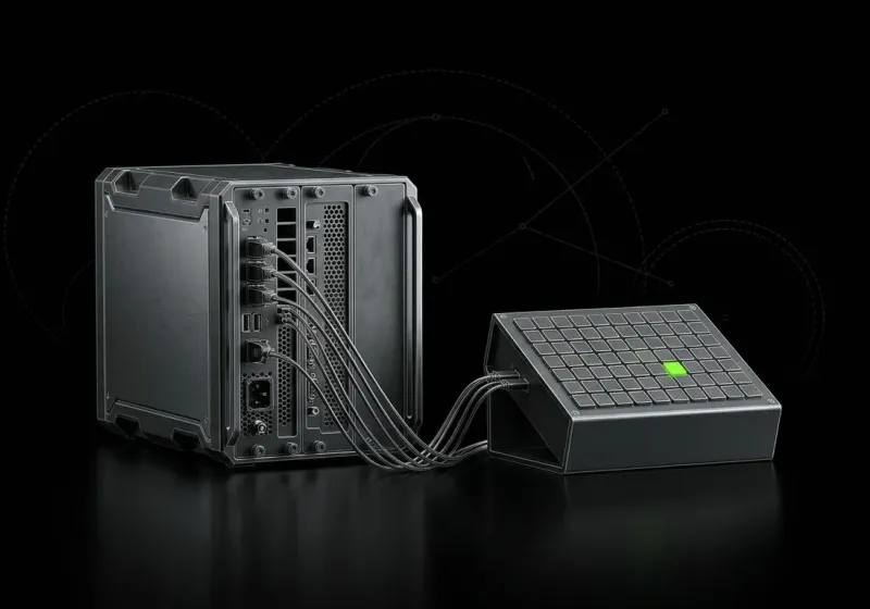 Server module connected to a control console