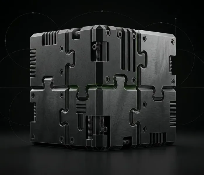 Interlocking modular engine blocks