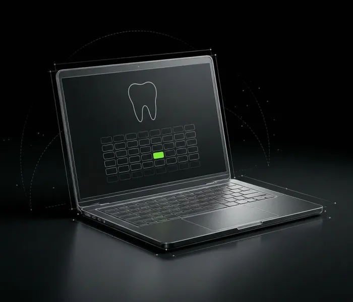 Laptop showing a dental clinic website demo