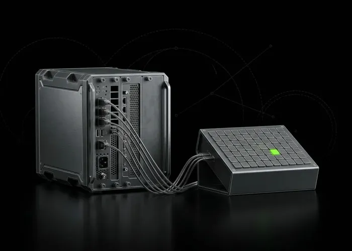 Server module connected to a control console