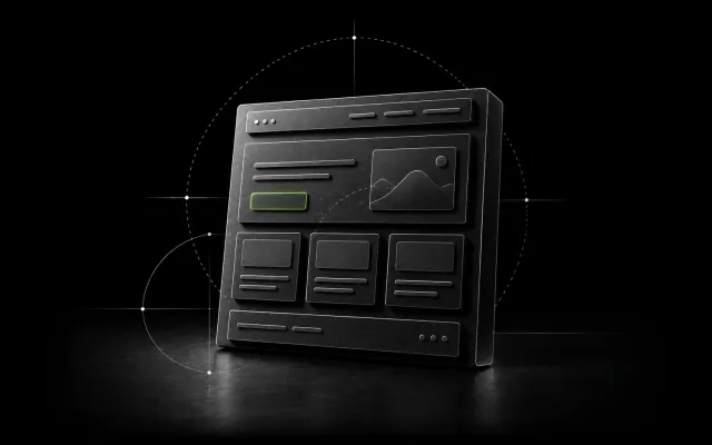 Architectural relief model of a website layout