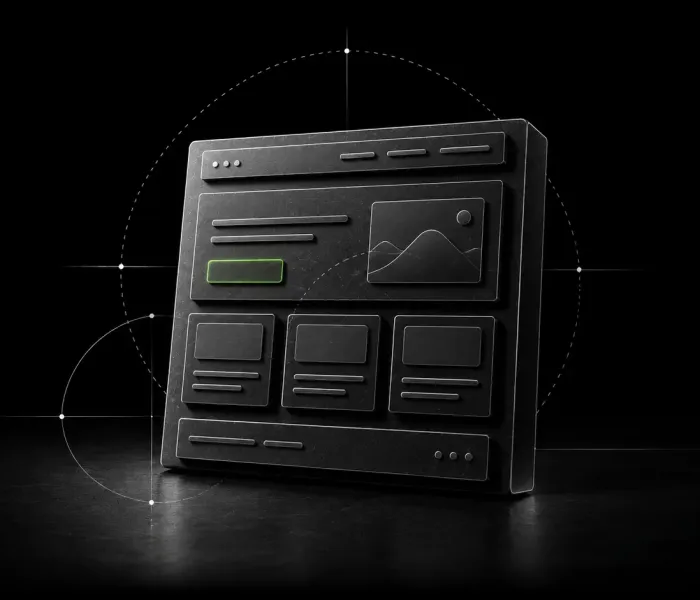 Architectural relief model of a website layout
